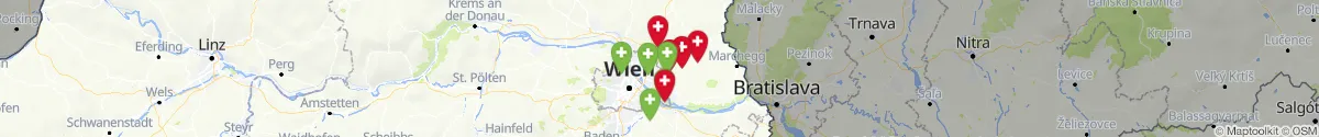 Kartenansicht für Apotheken-Notdienste in der Nähe von Deutsch-Wagram (Gänserndorf, Niederösterreich)